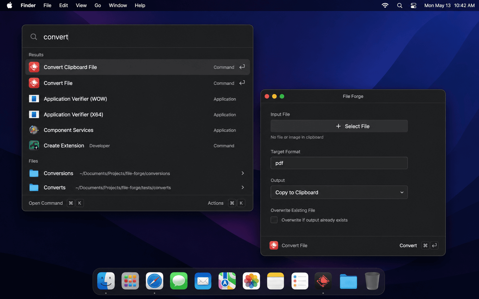 Preview of File Forge for Raycast